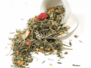 Зелёный чай Ревень, клубника, малина