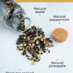 Черный чай с кусочками ананаса, яблока и мятой